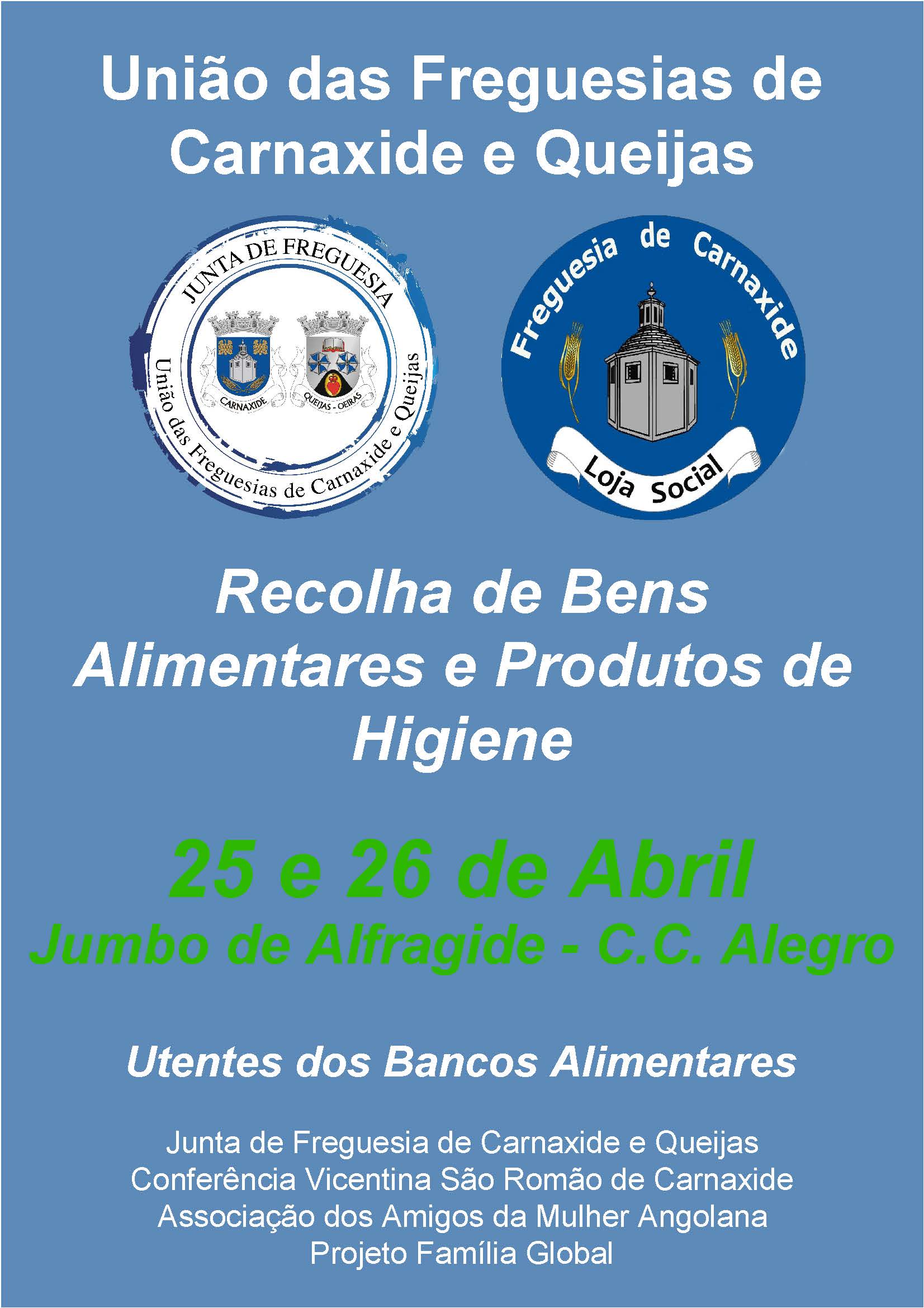 Campanha de Recolha de Alimentos e Produtos de Higiene - Jumbo de Alfragide (25 e 26 de Abril)